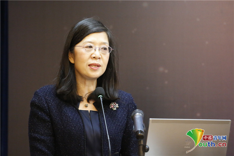 全国妇联宣传部部长张小媛致辞.中国青年网记者朱梦琪 摄